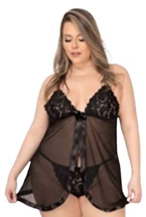 Babydoll BD-099 Curvy en Encaje y Malla